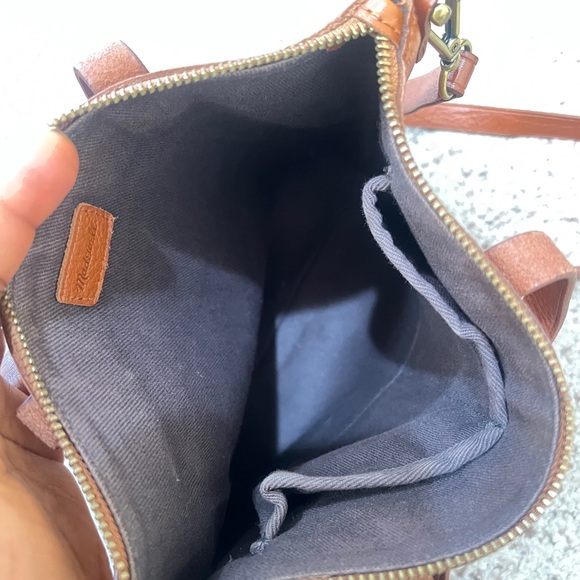 Madewell Transport Brown Tote Crossbody Cognac Leather double handle Bag - Picture 7 of 14